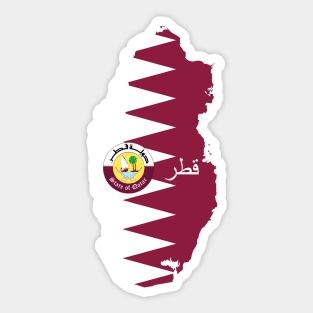 Qatar flag & map Sticker